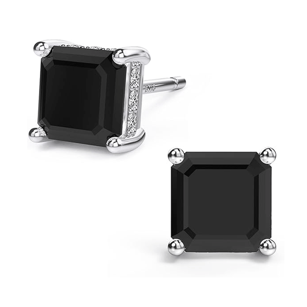 Black Square Stud Earrings