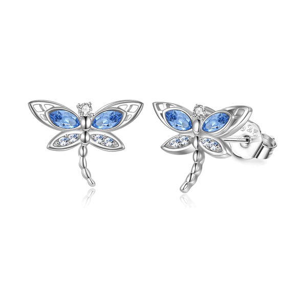 Blue Dragonfly Stud Earrings