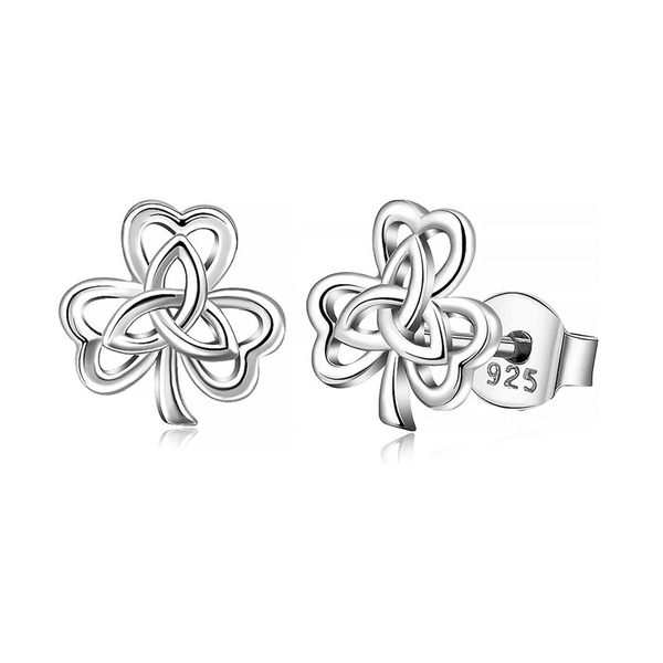 Celtic Knot Shamrock Stud Earrings