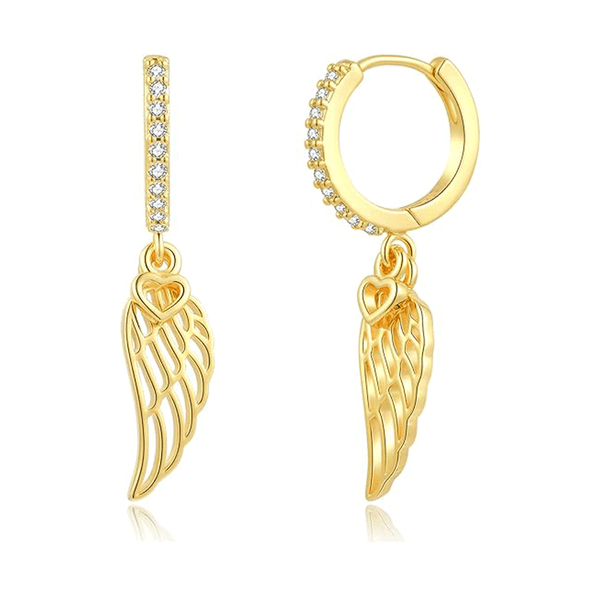 Gold Angel Wing Earrings