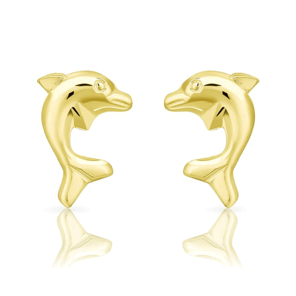 Gold Dolphin Earrings