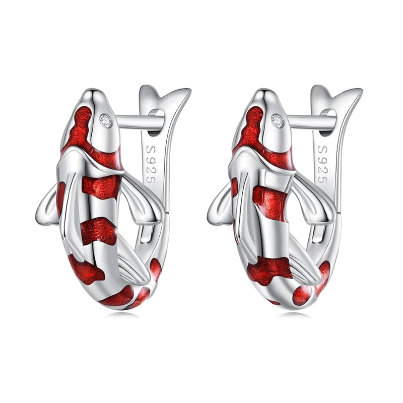 Koi Fish Huggie Hoop Earrings