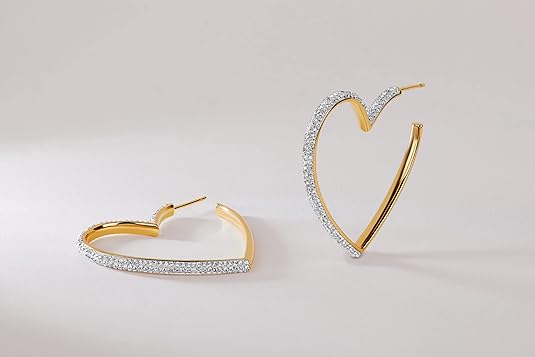 Large Love Heart Hoop Earrings