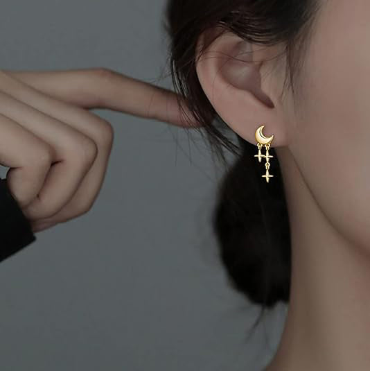 Moon Star Drop Earrings