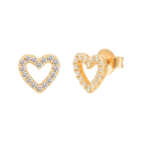 Open Heart Stud Earrings