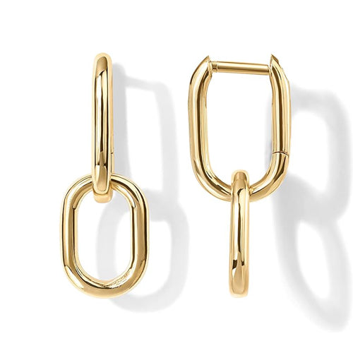 Paperclip Link Huggie Earrings