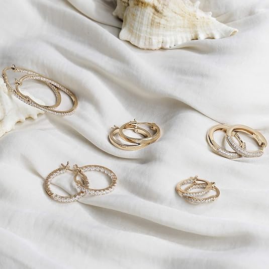 Pave Cz Hoop Earrings