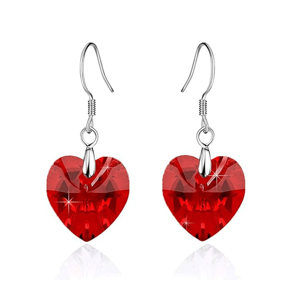 Red Heart Dangle Earrings