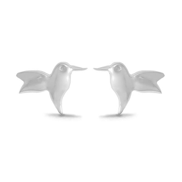 Sterling Silver Hummingbird Stud Earrings