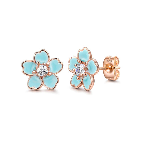 Plumeria Flower Stud Earrings