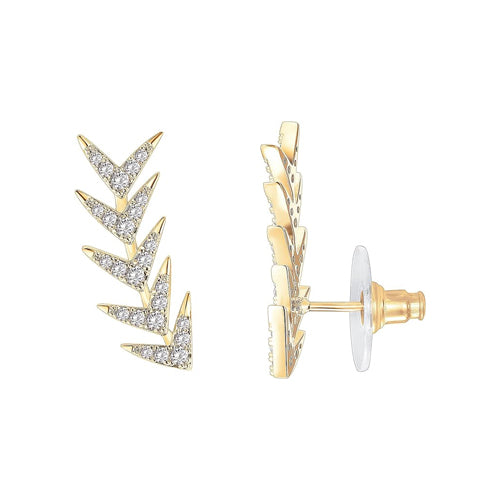 Arrow Head Ear Climber Stud Earrings