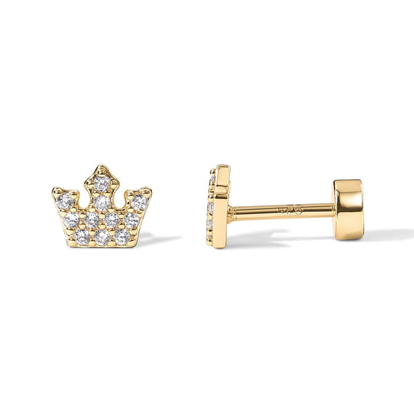 Tiara Princess Crown Shaped Stud Cartilage Earrings