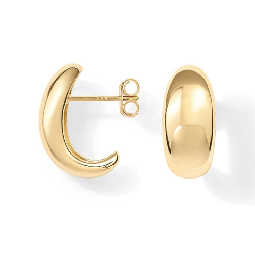 Chunky Thick Dome Huggie Hoop Earrings