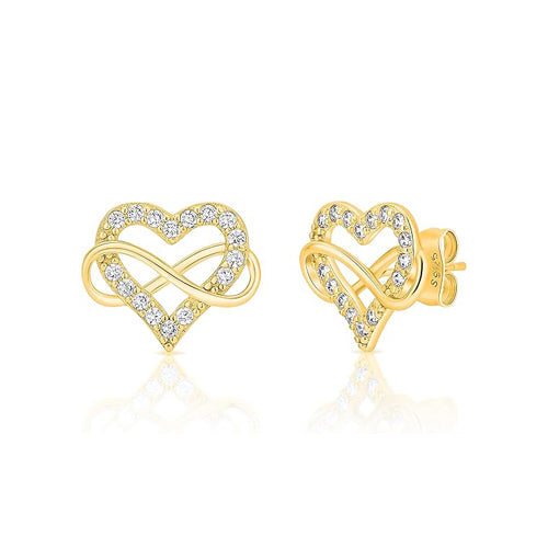 Infinity Heart Stud Earrings