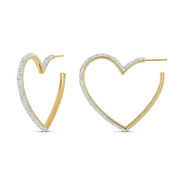 Large Love Heart Hoop Earrings