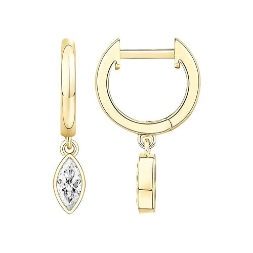 Marquise Drop Huggie Earrings