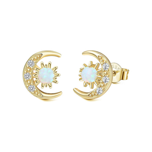 Moon Opal Stud Earrings