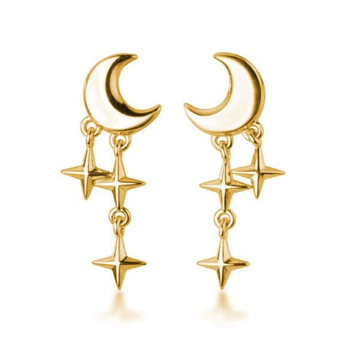 Moon Star Drop Earrings