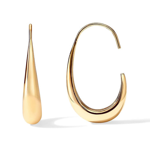 Oval Pull-Through Hoop Earrings