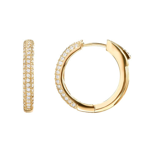 Pave Cz Hoop Earrings