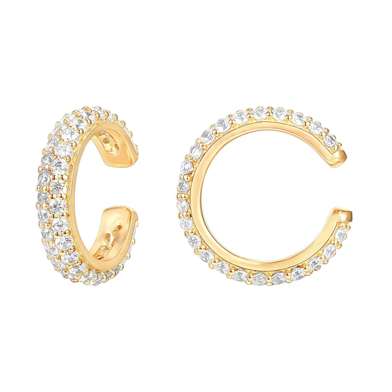 Pave Cz Huggie Ear Cuff Earrings