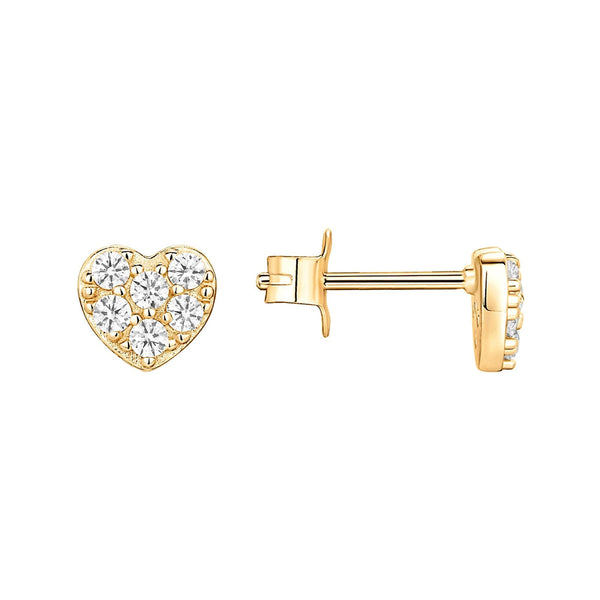 Pave Heart Stud Earrings