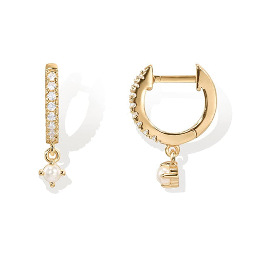 Pearl Cz Drop Earrings