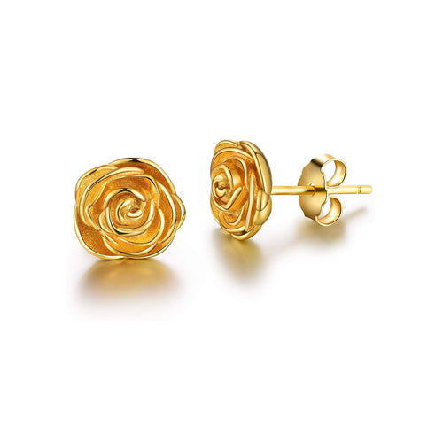 Rosebud Flower Stud Earrings