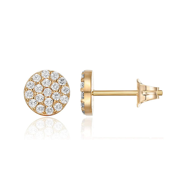 Round Pave Stud Earrings