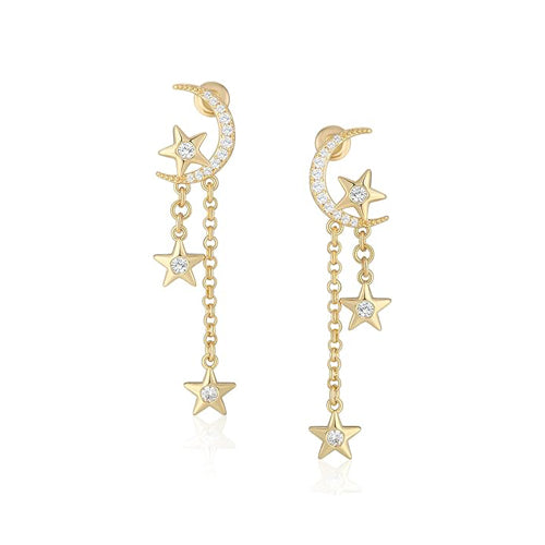 Star Moon Dangle Earrings