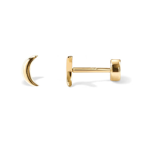 Tiny Moon Stud Earrings