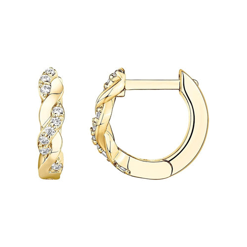 Twisted Cz Hoop Earrings