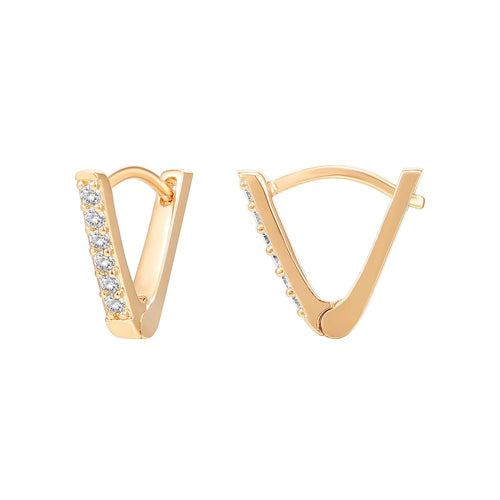 V Shaped Huggie Hoop Earrings