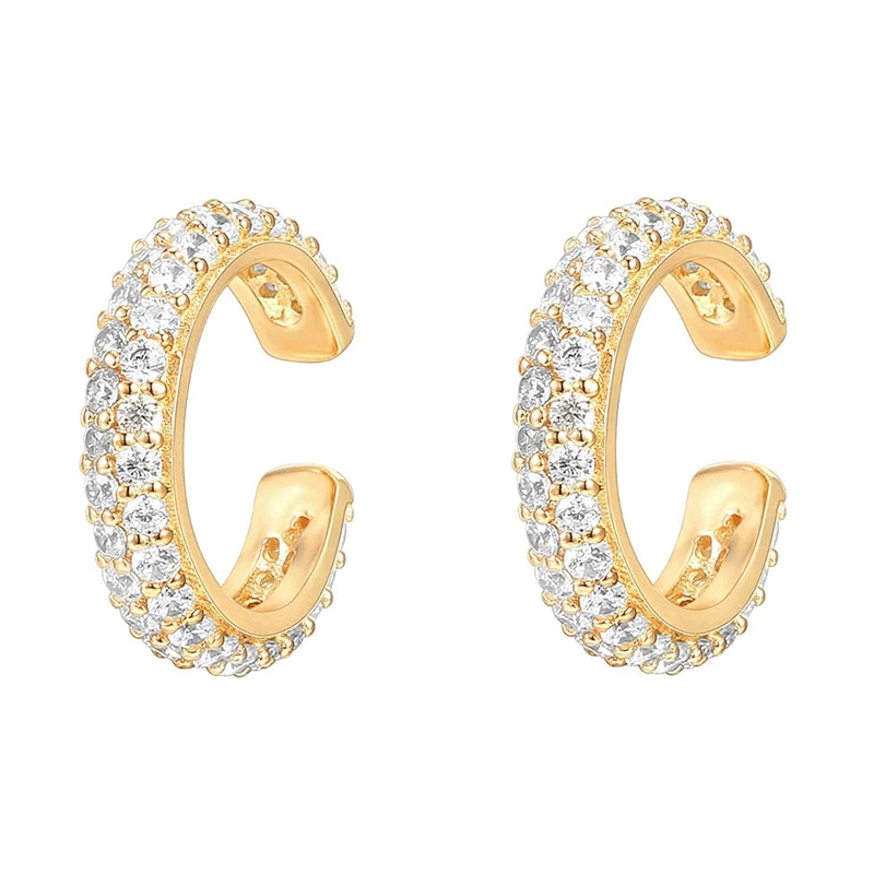 Pave Cz Huggie Ear Cuff Earrings