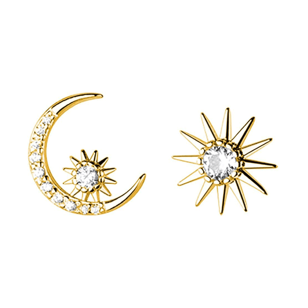 Sun Moon and Stars Stud Earrings