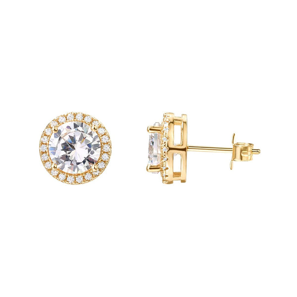 Round Halo Stud Earrings