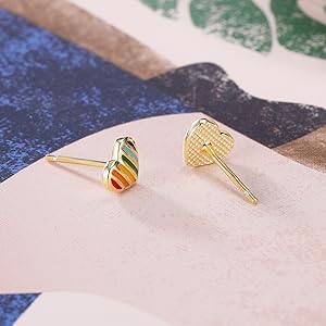 Rainbow Love Heart Stud Earrings