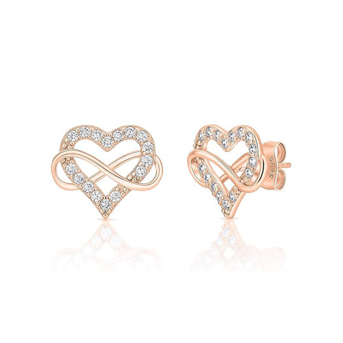 Infinity Heart Stud Earrings