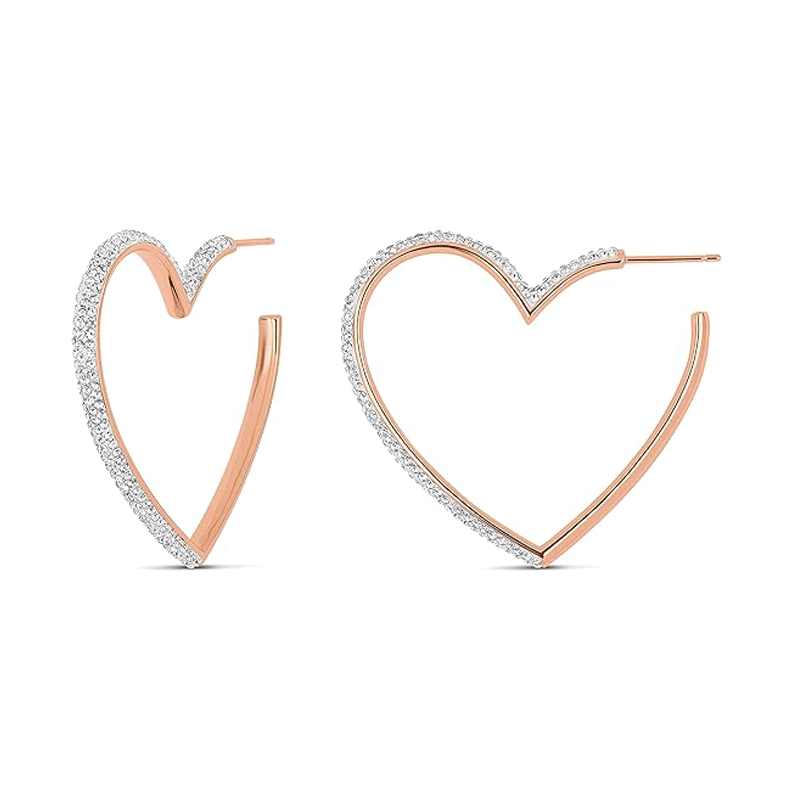 Large Love Heart Hoop Earrings