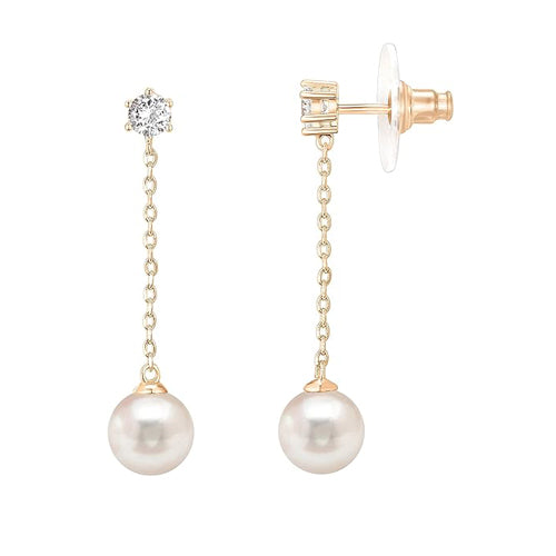 Linear Pearl Drop Earrings