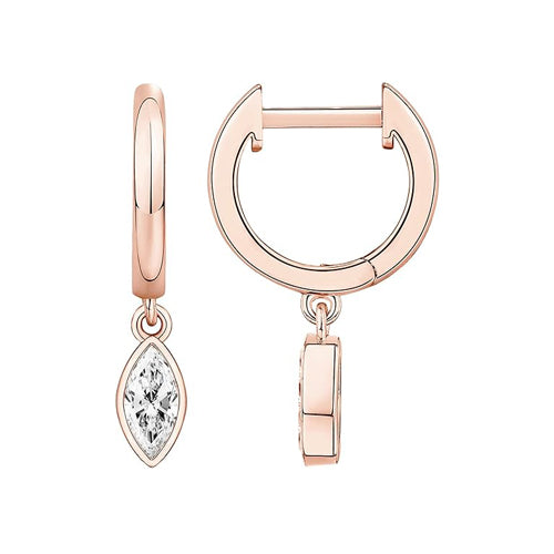 Marquise Drop Huggie Earrings