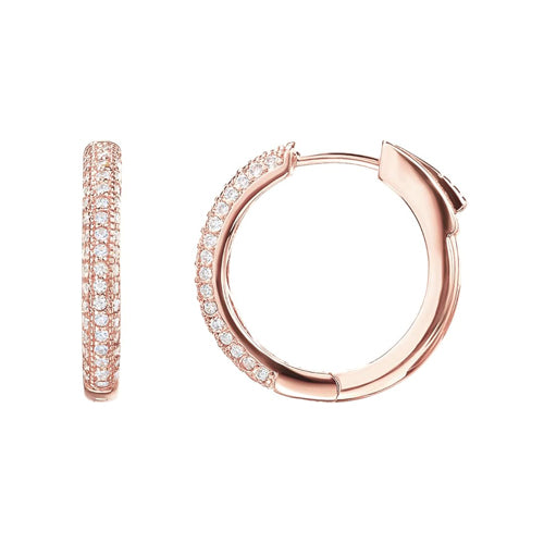 Pave Cz Hoop Earrings