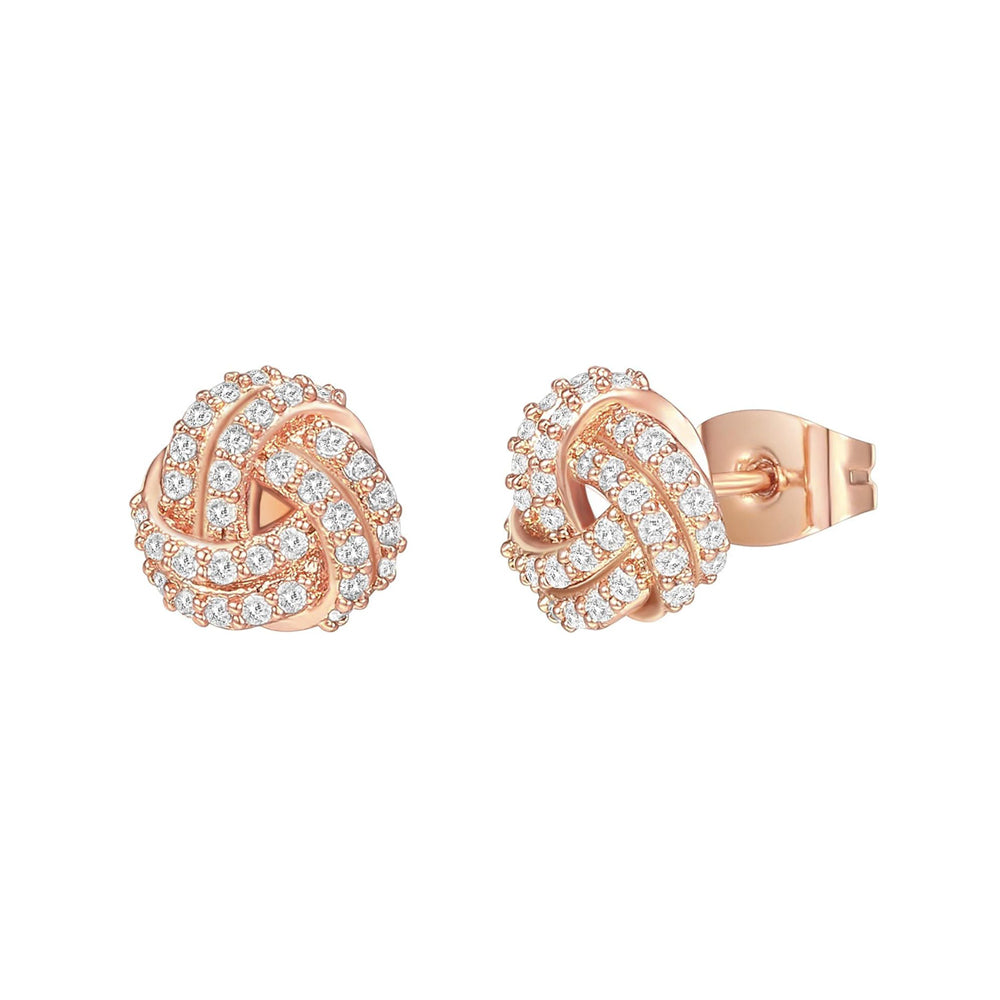 Pave Love Knot Stud Earrings