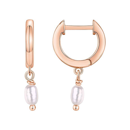 Pearl Drop Huggie Earrings