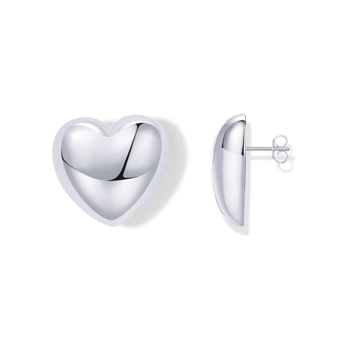 Puffy Heart Shaped Stud Earrings