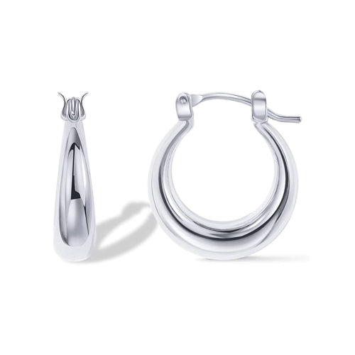 Large Post Hoop Earrings