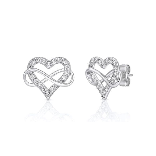 Infinity Heart Stud Earrings