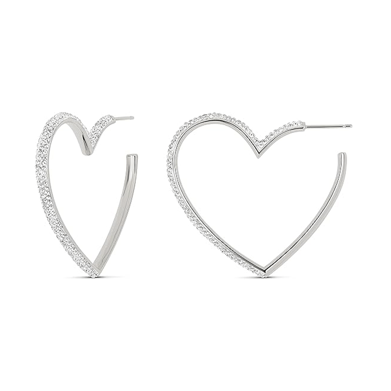 Large Love Heart Hoop Earrings