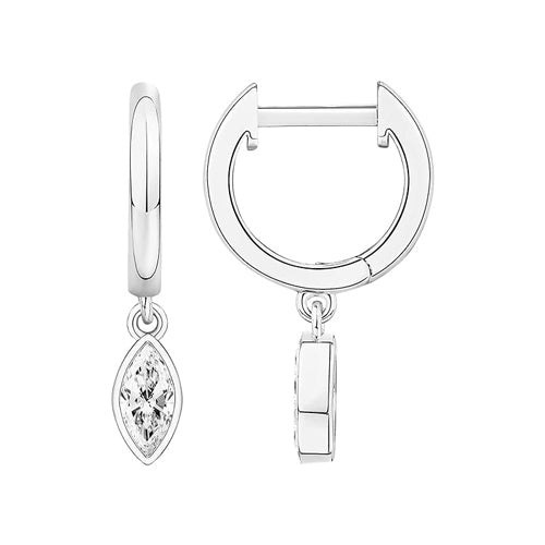 Marquise Drop Huggie Earrings