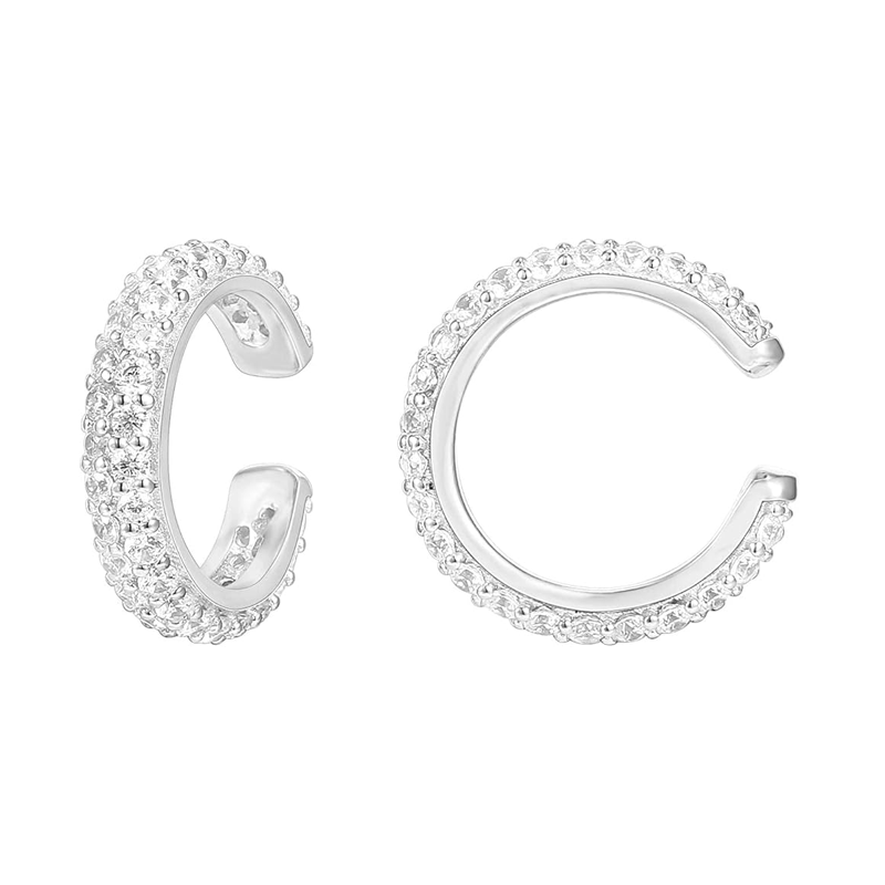 Pave Cz Huggie Ear Cuff Earrings